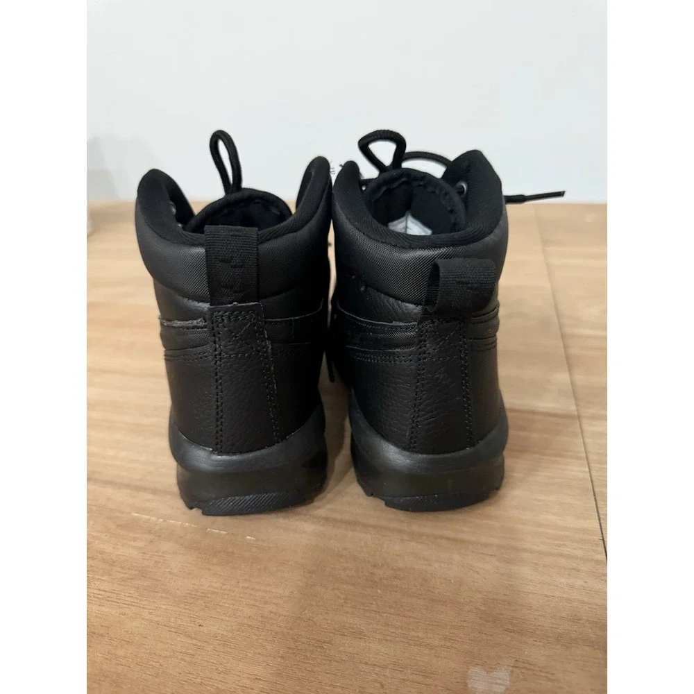 Nike Manoa Leather Boots Triple Black Kids Youth Size 4Y Hiking Boots